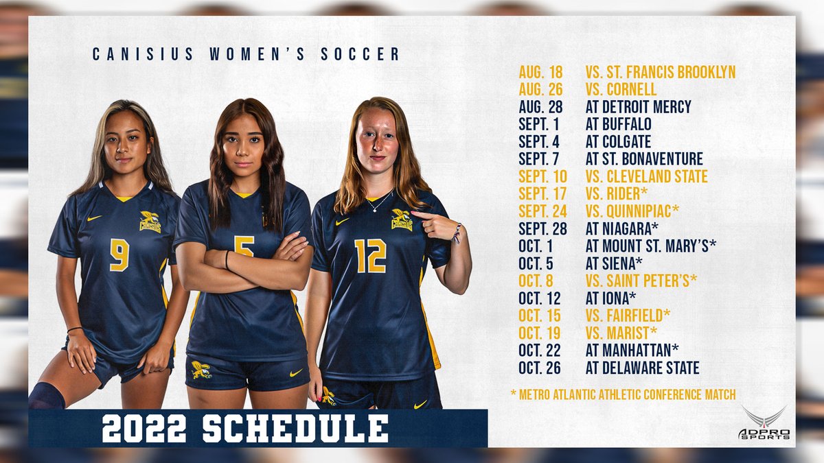 It's here. 🤩

The 2022 schedule, presented by <a href="/ADPROSports/">ADPRO Sports</a>!

📰 - bit.ly/3NPipLI

#Griffs | #MAACSoccer