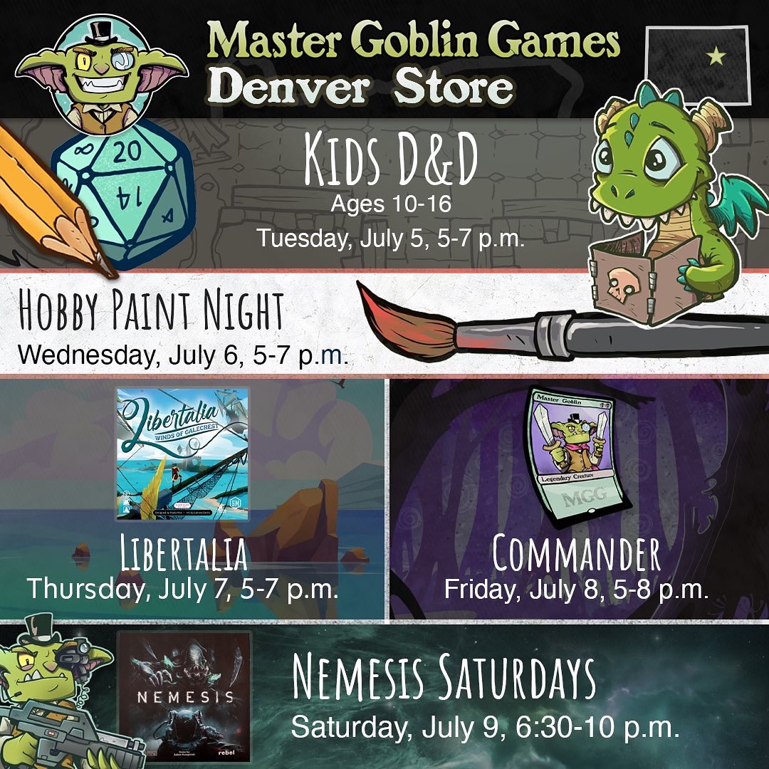 MasterGoblins's tweet photo. THIS WEEK👇🏽 🔔 Here are the schedules for this week! State College, Denver, and Miami have a lot going on. Check it out!! 📌
#mastergoblingames https://t.co/BhpmZgkZPo