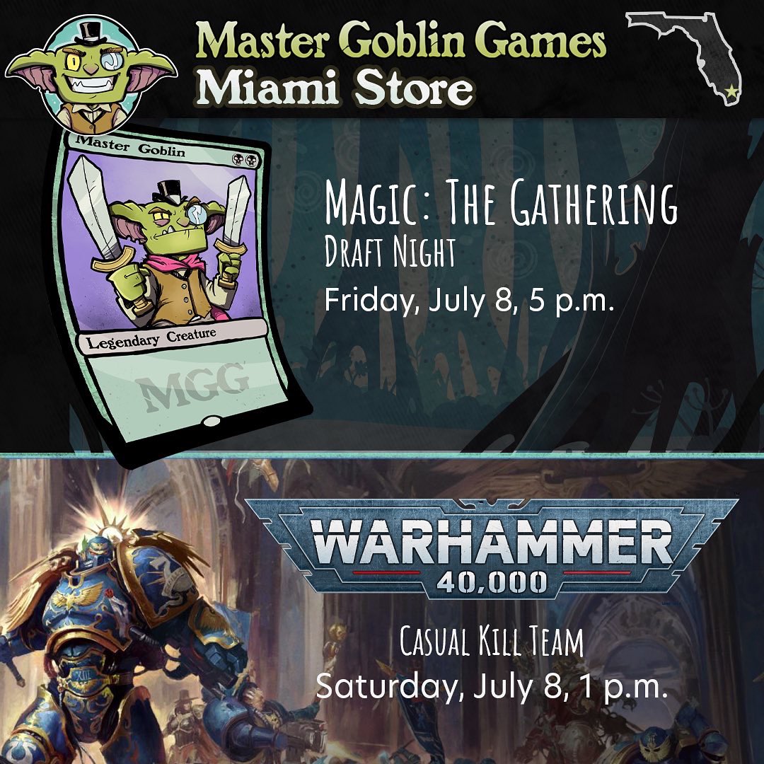 MasterGoblins's tweet photo. THIS WEEK👇🏽 🔔 Here are the schedules for this week! State College, Denver, and Miami have a lot going on. Check it out!! 📌
#mastergoblingames https://t.co/BhpmZgkZPo