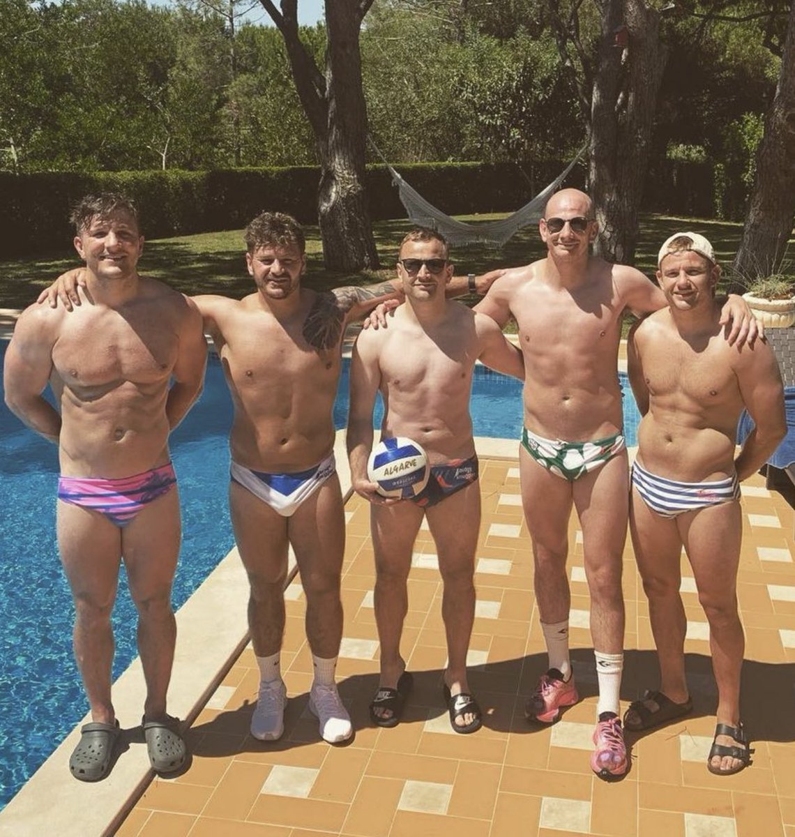 cheekyrugby's tweet photo. To be fair they all should lose the trunks! 😝🍑🔥🏉 #sunsoutbunsout #cheeky https://t.co/E5ybQ5xFjc