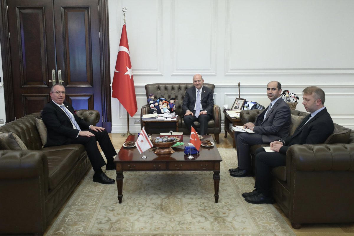 TC_icisleri's tweet photo. Bakanımız Sn. @suleymansoylu nezaket ziyareti kapsamında, ülkemizde görev süresini tamamlayan KKTC Ankara Büyükelçisi Sn. Kemal Köprülü'yü kabul etti https://t.co/U7XOKNen1B