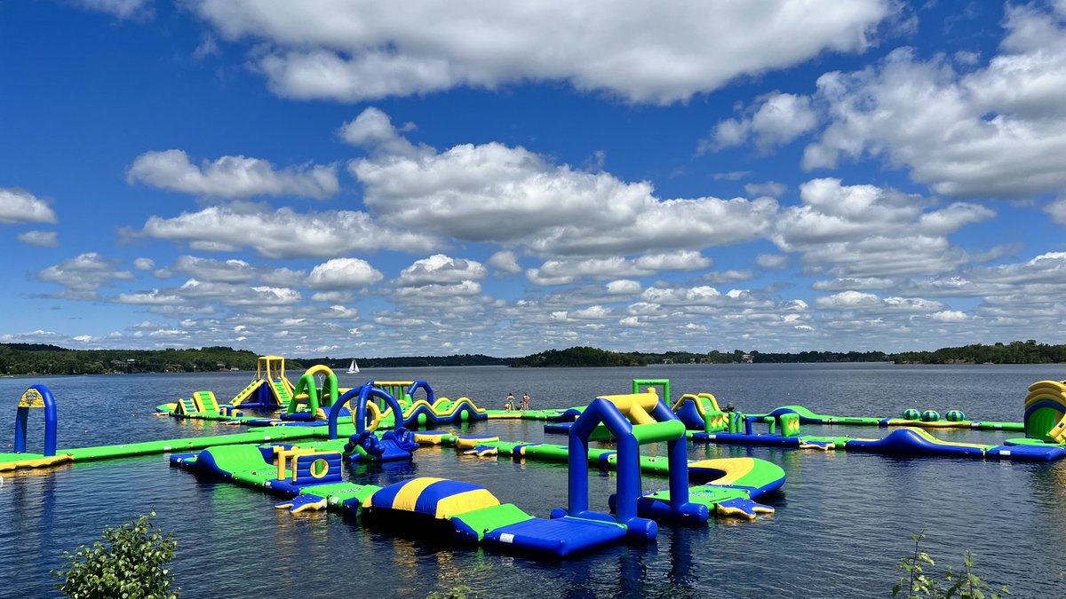 HeyItsMeMissJT's tweet photo. Float all day! #RamseyLake #SummerFun #WaterPark #SplashNGo #AdventureAlways #HereICome #WaterParkour #ILoveAGoodChallenge 🔆🌊💦💜☀️ https://t.co/DIcyAFG7h9