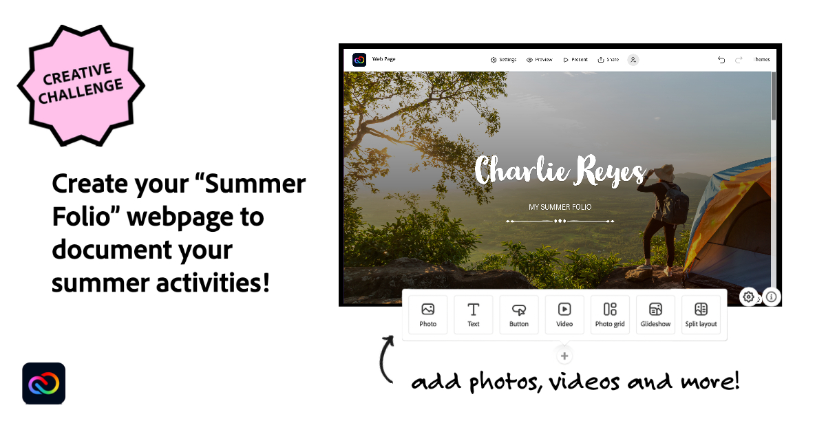 Our <a href="/AdobeForEdu/">Adobe For Education</a> JULY challenge is here!
✅ Design your ☀️ summer folio using <a href="/AdobeExpress/">Adobe Express</a>
✅ Follow the instructions: adobe.ly/EDUJulyChallen…  
✅ Share w/ #AdobeEduCreative to inspire the global educator community!
#EdTech #ISTELive #Edu
