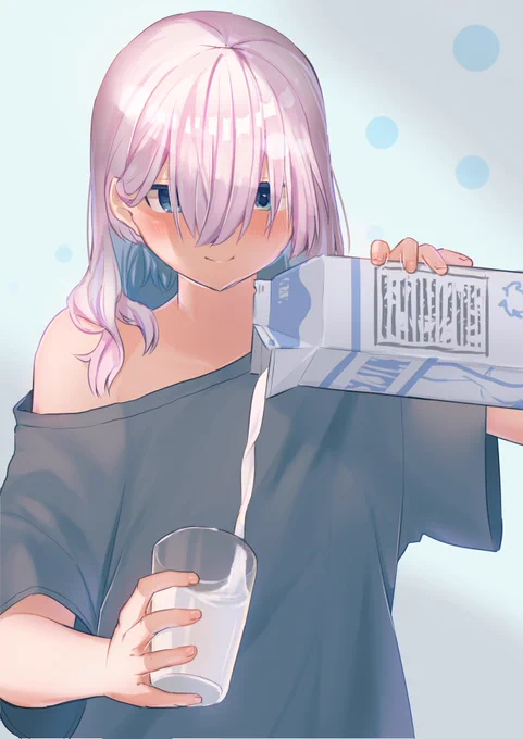 #7月7日はカルピスの日 牛乳割りが好き!という絵 