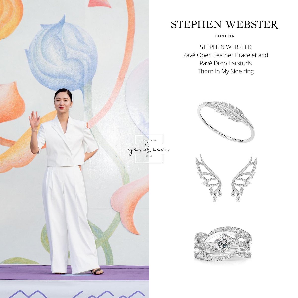 yeobeenstyle's tweet photo. 220602 | MJFF: Jeon Yeobeen Next Actor red carpet

💫 Stephen Webster
💍 NO REGRETS: Thorn In My Side Ring 
💎 MAGNIPHEASANT: Pavé Open Feather Bracelet
💎 MAGNIPHEASANT: Pavé Drop Earstuds

#jeonyeobeen #전여빈 #jeonyebeenstyle #전여빈스타일 https://t.co/HW75i8wfwq