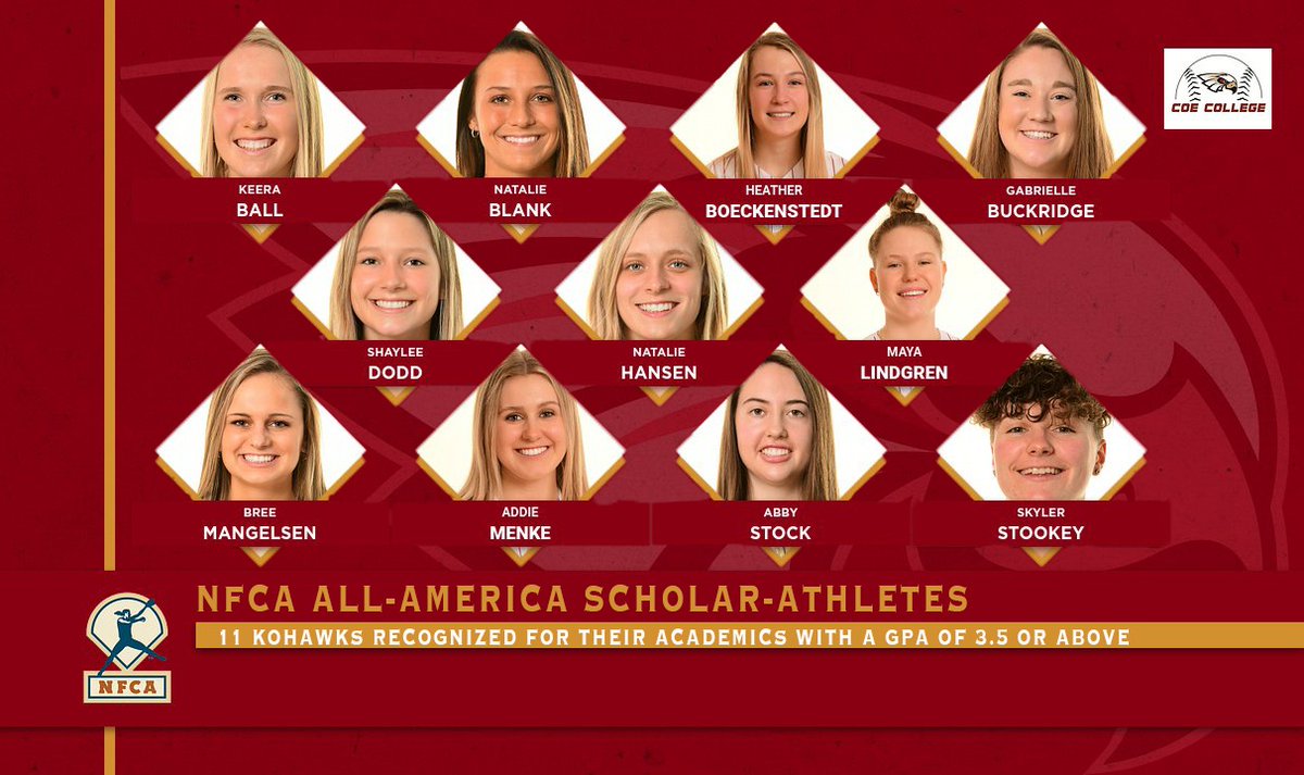 A SHOUTOUT &amp; CONGRATS to our 11 <a href="/NFCAorg/">National Fastpitch Coaches Association</a> All-American Scholar-Athletes🥎..3.5 GPA or⬆️for the 2021-2022 academic year! <a href="/keera_ball10/">kb</a> <a href="/natalie_hansen9/">Natalie Hansen</a> <a href="/njblank/">Natalie Blank</a> <a href="/heather_boeck/">heather</a> <a href="/gbuckridge20/">Gabrielle Buckridge</a> <a href="/shayleedodd/">Shay✨</a> <a href="/lindgren_maya/">Maya Lindgren</a> <a href="/breemangelsen/">Bree Mangelsen</a> <a href="/AddisonMenke/">Addison Menke</a> <a href="/_abigailstock/">Abigail Stock</a> <a href="/SkylerStookey/">Coach Skyler Stookey</a>