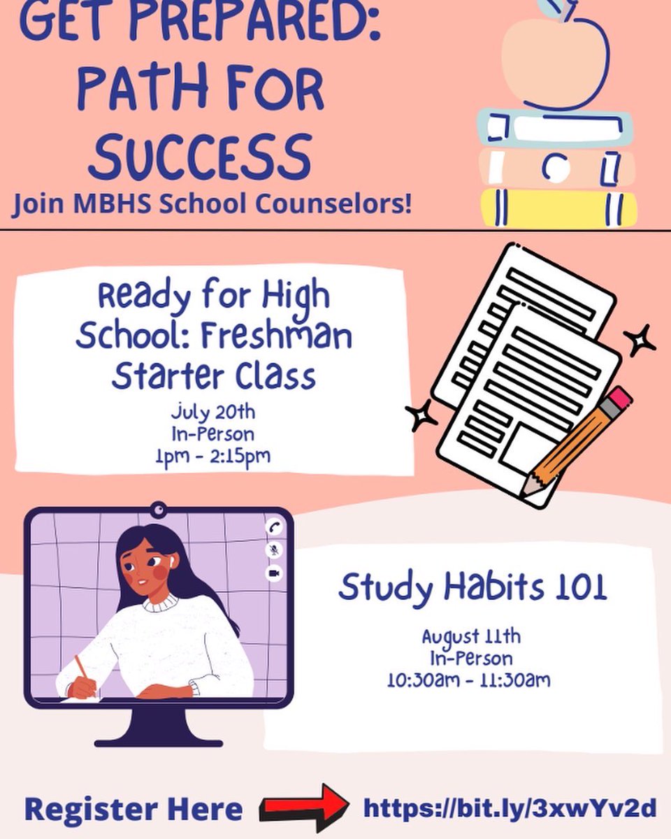 Are you coming to one of our summer workshops!? ✨✨Be sure to join us this summer! Especially if you’re a rising 9th grader! <a href="/TPMSPrin_Martin/">Erin L Martin</a> <a href="/SSIMSPrincipal/">Karen Bryant</a> <a href="/EMSPrincipal17/">Matt Johnson</a> @blairprincipal