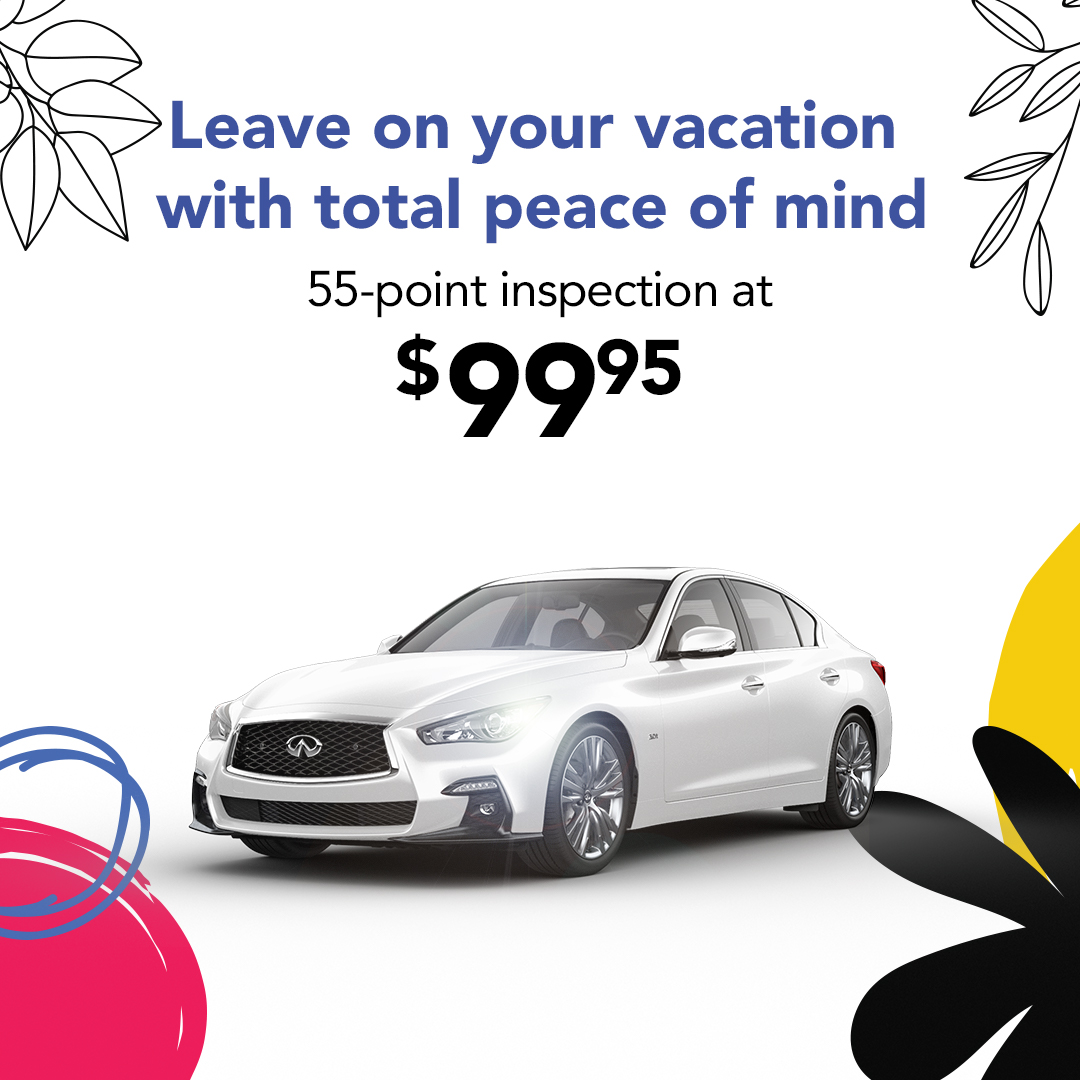 SpinInfiniti's tweet photo. Leave on your vacation with peace of mind.   😎 ☀️
Get a 55-point inspection for $99.95*!
#Spinelli100 #SpinelliInfiniti
👉 https://t.co/tj4gfbougK https://t.co/9lEdoeIdbT