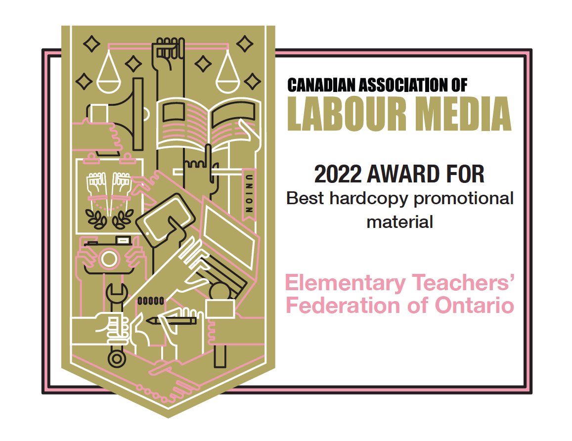 etfoaq's tweet photo. @ETFOeducators @etfoaq won the 2022 Canadian Association of Labour Media awards @CanLabourMedia #additionalqualificationcourses #lifelonglearners #onted https://t.co/FCorweBwJt