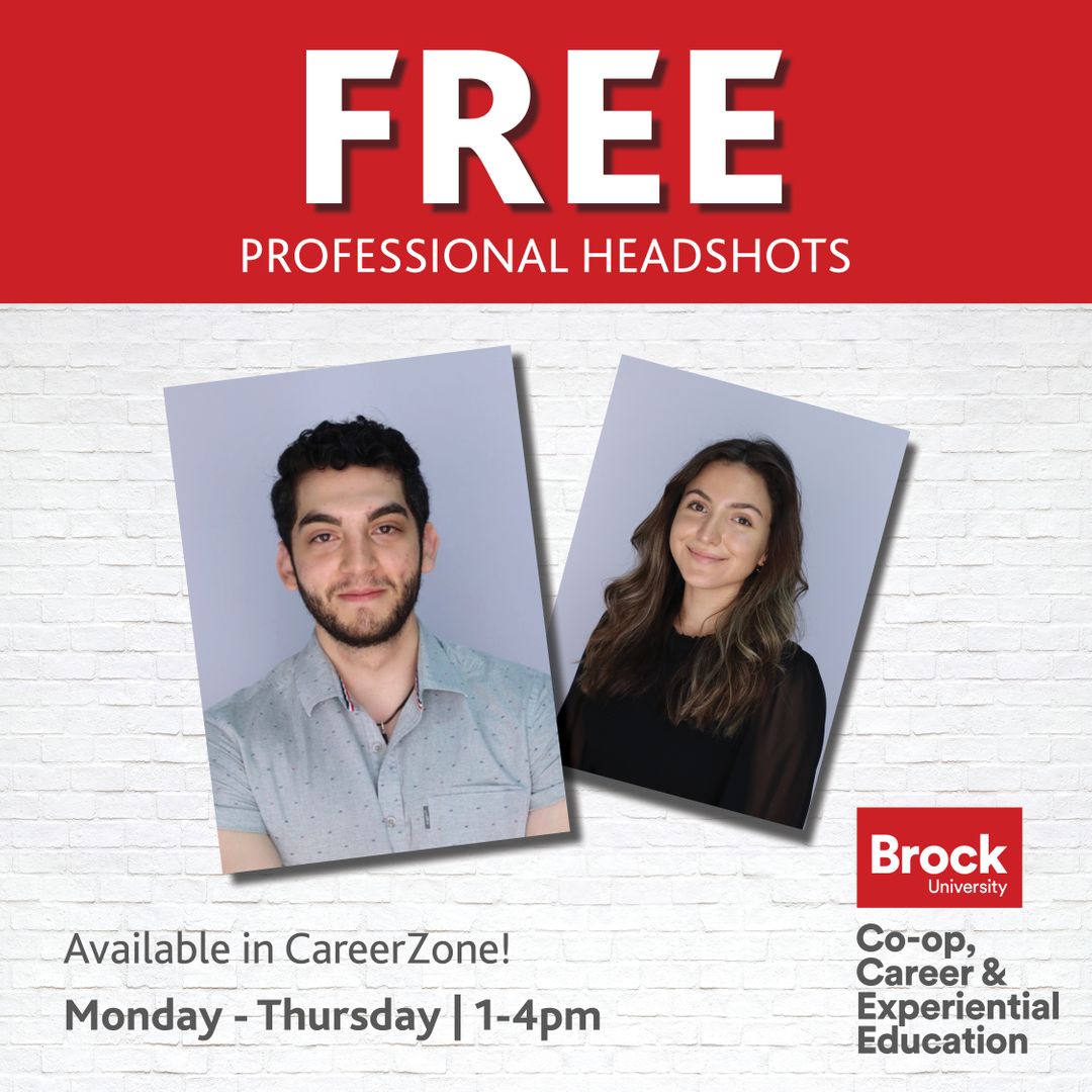 Free Professional Headshots for students and staff!

Visit CareerZone in Market Hall to access the booth during our walk-in hours. Did we mention that it is self-serve and free?!

For more information visit brocku.ca/brock-news/202… @brockuniversity @brockusls