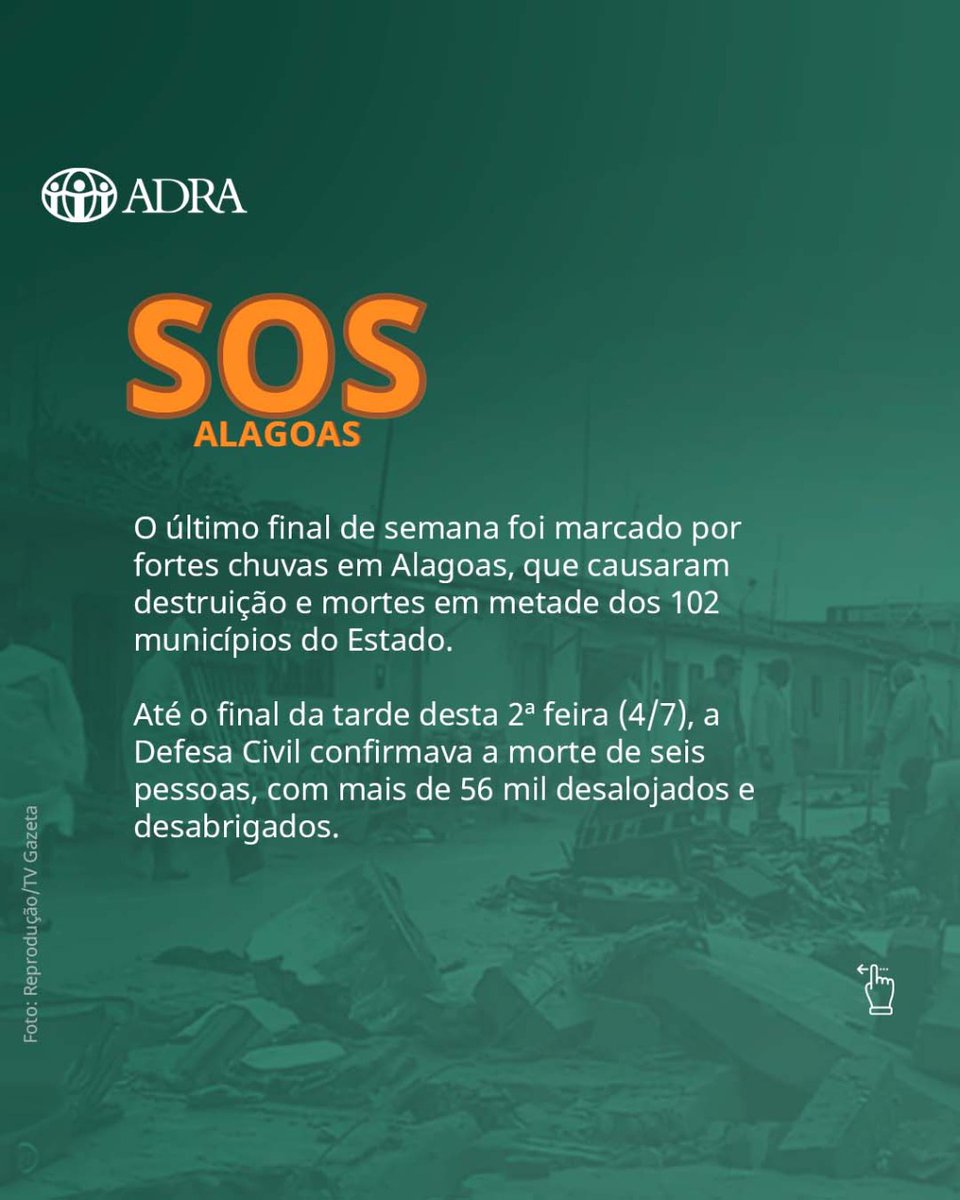 brunoraso's tweet photo. NOVAMENTE, EMERGÊNCIA EM ALAGOAS
Doe:
Pix da ADRA Nordeste
CNPJ : 15.778.957.0001.30
Posto de Arrecadação:
Núcleo Alagoas da ADRA.
Rua Ariosvaldo Pereira Cintra, 942.
Gruta de Lourdes, Maceió - AL, 57052-580.
#sosalagoas #emergencia #doecomamor #solidariedade #ForçaAlagoas https://t.co/a59TuIbXDm
