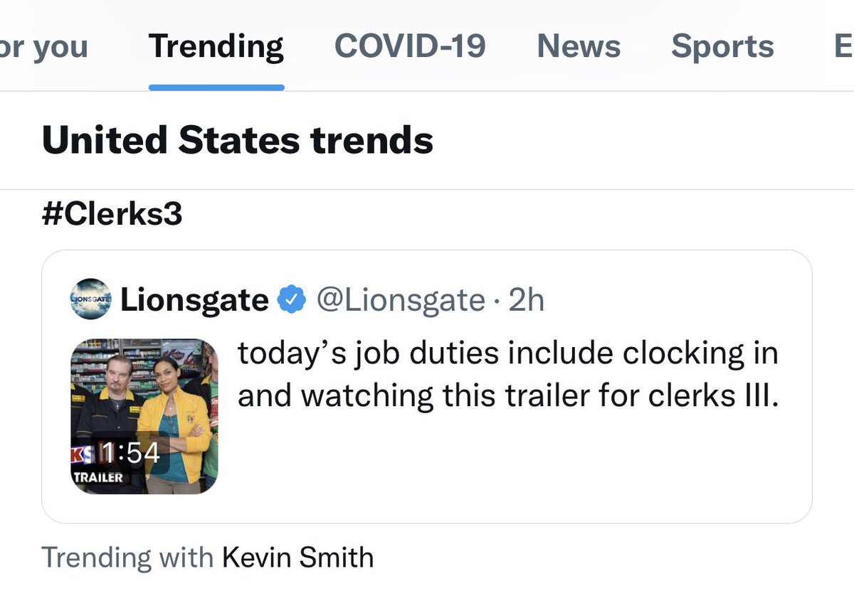 ThatKevinSmith's tweet image. Thanks for making our @ClerksMovie trailer trend! RIGHT NOW, you can get tickets to see CIII at the @fathomevents screenings on 9/13 &amp;amp; 9/15: Clerks3.movie! Or see it WITH me on The Convenience Tour when tix go on sale FRIDAY! More dates announced on @Comic_Con weekend!