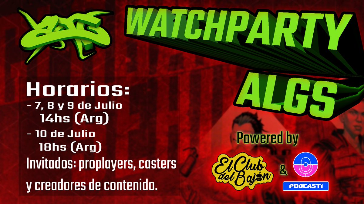 🔥COBERTURA COMPLETA DEL MUNDIAL DE APEX🔥

Con muchos invitados de muy alto nivel: 🎙️casters, 📹creadores de contenido y 🖱️pro players.

Tambien sorteos‼️‼️ 
De la mano del 🍔Club del Bajon🍔
Siganlos en IG: instagram.com/elclubdelbajon_

Y muchas sopresas más🎉