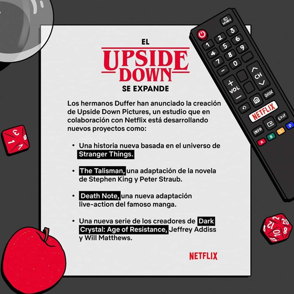 AceroyMagia's tweet image. #Netflix anuncia la creación de #UpsideDownPictures, un nuevo estudio liderado por los Hermanos Duffer