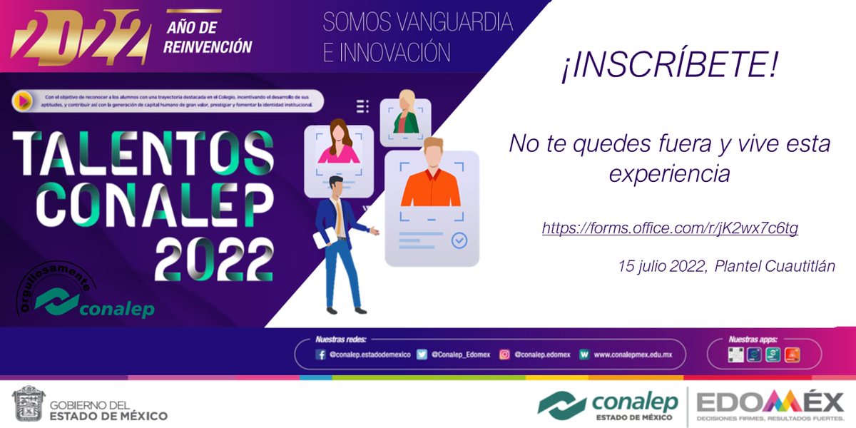 Conalep_Edomex's tweet photo. ¡#conalepmex reconoce a su #TalentoCONALEP!

Destacas en áreas: 
•Académica
•Cultural
•Deportiva
•Emprendimiento
•Educación dual
•Y en otras áreas.

¡Participa!
Inscríbete 👉🏾 https://t.co/lLAroFdKCf

🗓 15 de julio
🕚 De 10 a 14 hrs
Ingresando 👉🏾https://t.co/yevvbOMwCx https://t.co/WoaDKCz0LB