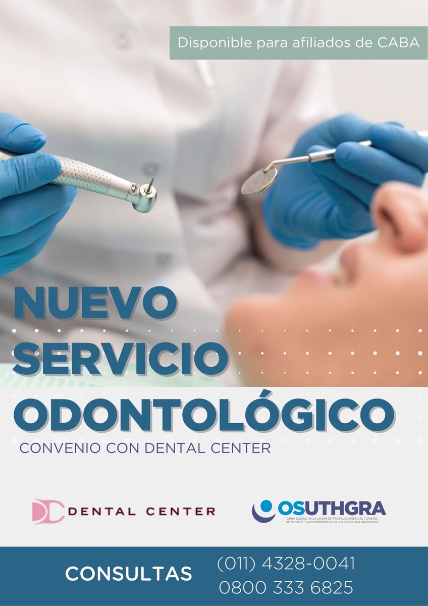 UTHGRAPrensaOk's tweet photo. 🦷Nuevo Centro Odontológico
Mediante un convenio que la #OSUTHGRA firmó con #DentalCenter, los gastronómicos de #UTHGRACABA podrán recibir un servicio integral que incluye ortodoncia gratuita para hijos de afiliados de 7 a 16 años
📲Descargá la cartilla: https://t.co/4ElKZT2OEM https://t.co/Q3t6i6C8vw