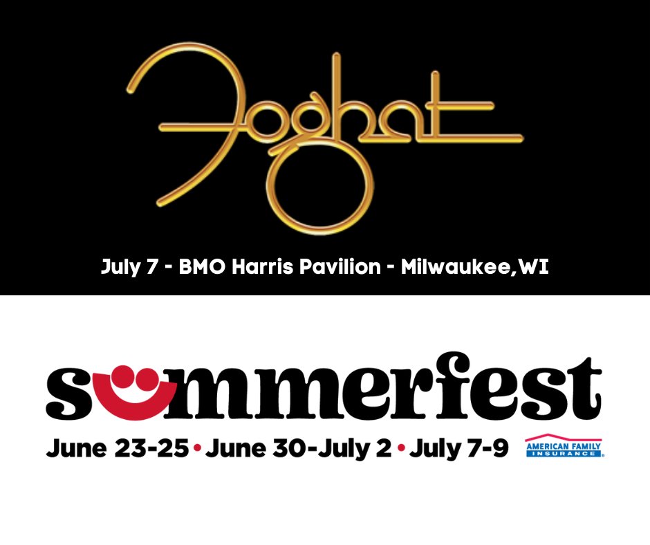 FOGHAT's tweet photo. See you tomorrow, Milwaukee! Can't wait to rock n' roll at Summerfest! 🤟 😎 https://t.co/3sdr8lDgta