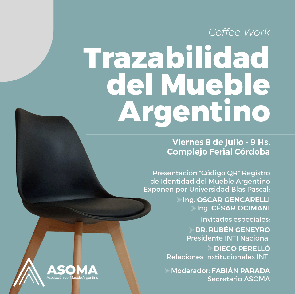 ASOMAAS61815110's tweet photo. 👉Participá del Coffee Work "Trazabilidad del Mueble Argentino".
Viernes 8 de julio - 9 Hs. Predio Ferial Córdoba.
¡Entrada gratuita! con acreditación previa por cupos limitados.

FIMAR, la #BigFeria del Mueble Argentino👏👏

#Trazabilidad #MuebleArgentino #ASOMA #FIMAR https://t.co/0cBARycdYg