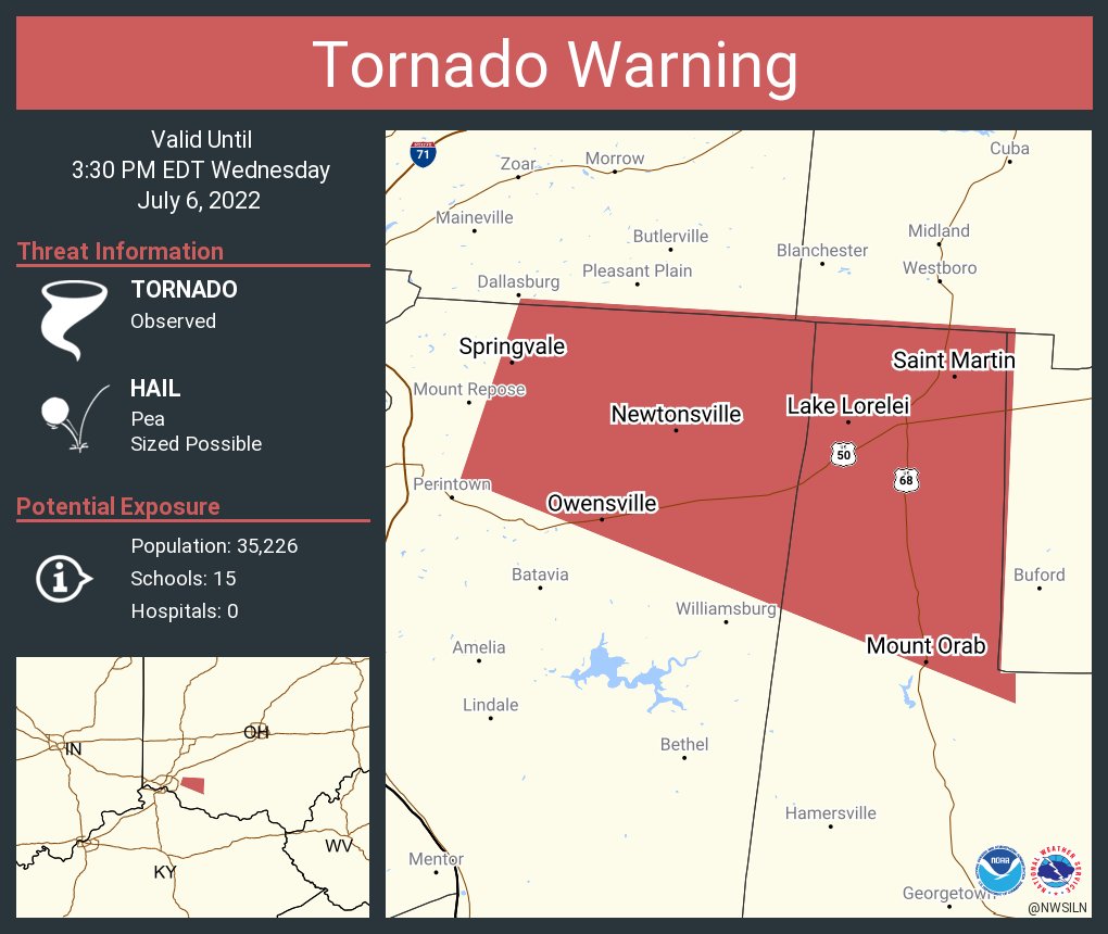 NWS Tornado on Twitter "Tornado Warning continues for Mount Orab OH