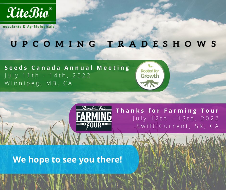 XiteBio_Ag's tweet photo. Tradeshow season has arrived at XiteBio! We'll kick off next week with our booth at the @Seeds_Canada Annual Meeting, and with our first booth appearance at the @TFFTour in Swift Current! 
Hope to see you all there! 
#xitebio #tradeshow #thanksforfarmingtour #seedscanada https://t.co/G1zFTYcoR8