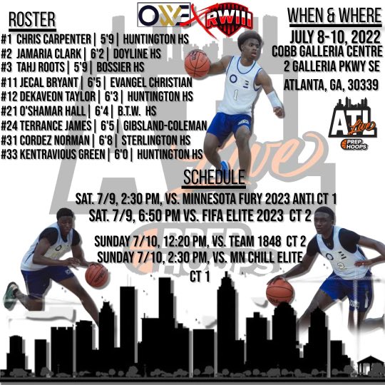 O.W.E. Travel Ball Club (@owela2) on Twitter photo Coaches here is our 16u & 17u rosters for this weekend. We will be in Atlanta at the Prep Hoops 2k22 Event ! Come check us out ! #OWExRW3💙❤️🏀
<a href="/PHCircuit/">Prep Hoops Circuit 🏀</a> <a href="/CoachMorris5/">Victor Morris</a> <a href="/CoachEShepherd/">Eric Shepherd Jr</a> <a href="/CoachRQWilliams/">Reginald Williams</a> <a href="/B_Shyne20/">Coach B Shyne</a> Coaches here is our 16u & 17u rosters for this weekend. We will be in Atlanta at the Prep Hoops 2k22 Event ! Come check us out ! #OWExRW3💙❤️🏀
<a href="/PHCircuit/">Prep Hoops Circuit 🏀</a> <a href="/CoachMorris5/">Victor Morris</a> <a href="/CoachEShepherd/">Eric Shepherd Jr</a> <a href="/CoachRQWilliams/">Reginald Williams</a> <a href="/B_Shyne20/">Coach B Shyne</a>