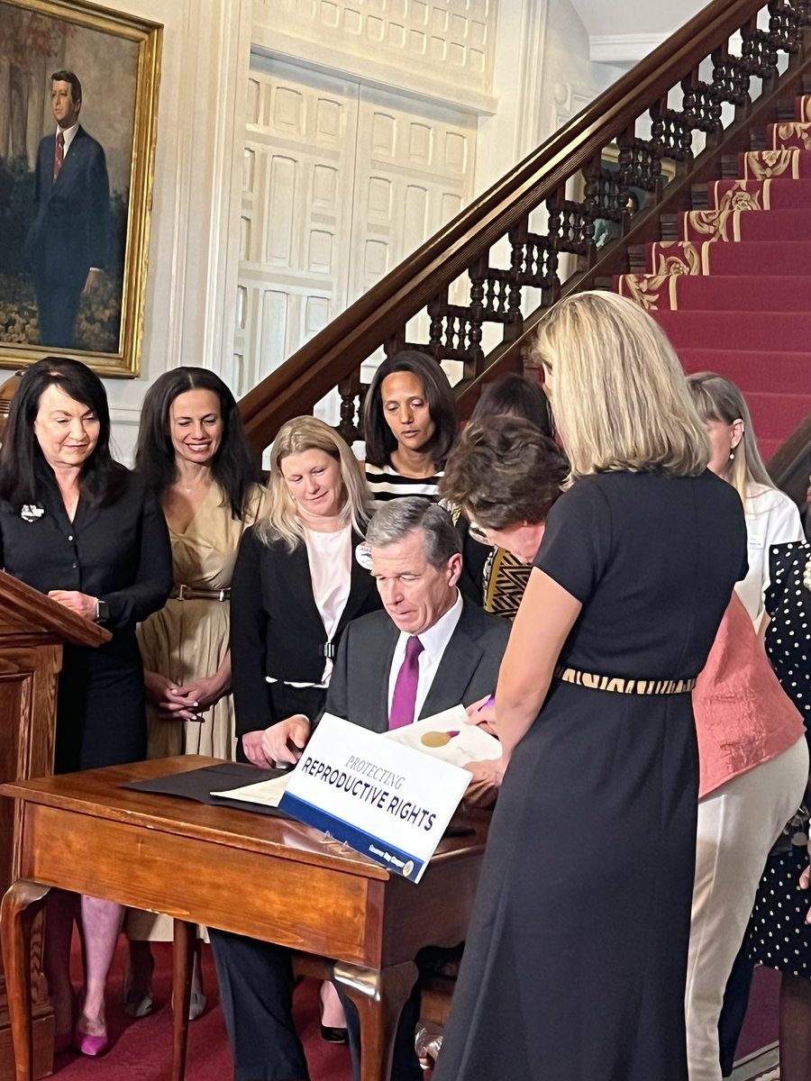Proud to watch <a href="/NC_Governor/">Governor Josh Stein</a> Roy Cooper sign new protections for abortion surrounded by so many of our endorsed legislators and candidates. #WeWontGoBack