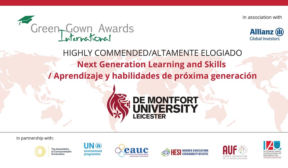 dmuleicester's tweet photo. Congratulations to our School of Fashion and Textiles @Art_and_Design for being Highly Commended tonight in the International @greengowns for addressing the environmental challenges of textile production and consumption💚@DMUSDG16 @TheEAUC Read more👉https://t.co/2Ipy5udGK5 https://t.co/8VkdJZGZe9