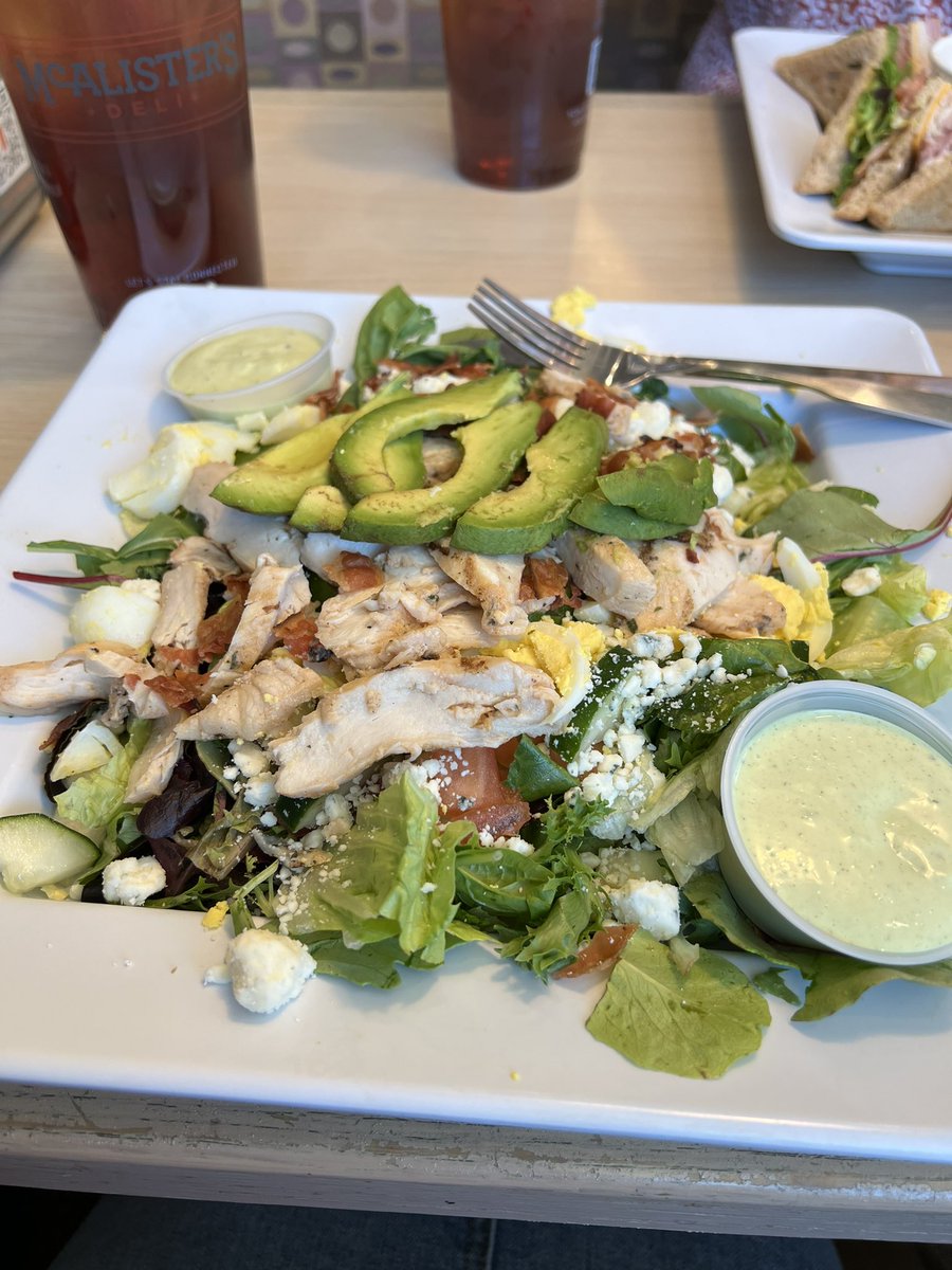 Tried a new salad today, but of course,  had to have sweet tea with it! #ABSsummerchallenge