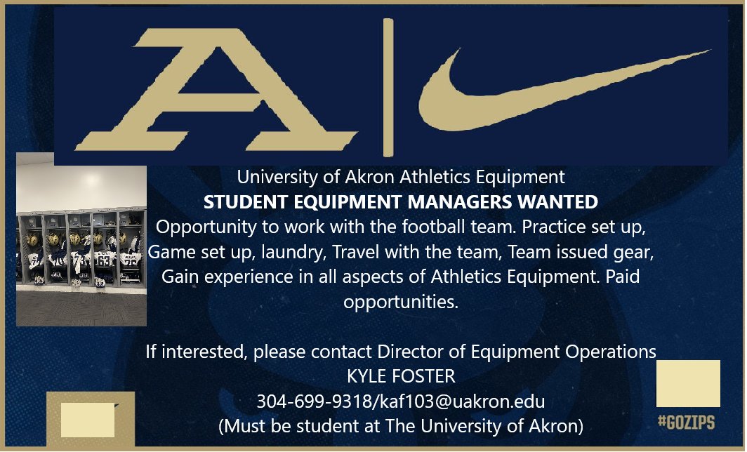 Spots are still open! No better time to join <a href="/ZipsFB/">Akron Football</a> <a href="/UAStudentLife/">University of Akron Student Life</a> <a href="/uakronadmission/">The University of Akron Office of Admissions</a>