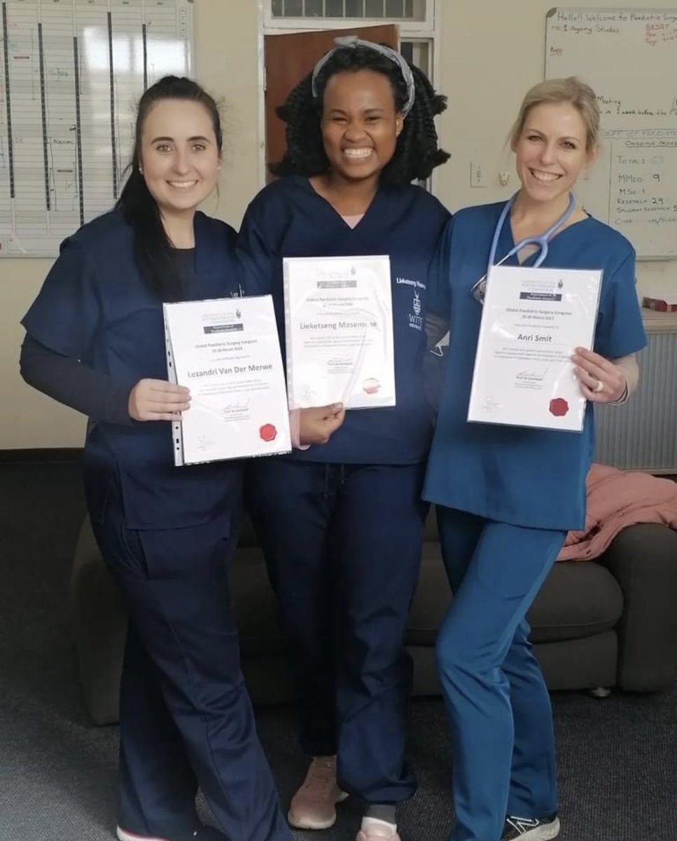 March 2022 we had our Global Paediatrics Surgery Congress. These students won best overall student presentation.

Congratulations again to Lezandri van Der Werwe, Lieketseng Masemene and Anri Smit 💫

#surgeonsforlittlelives #surgeons #surgery #paediatricsurgery #Congress