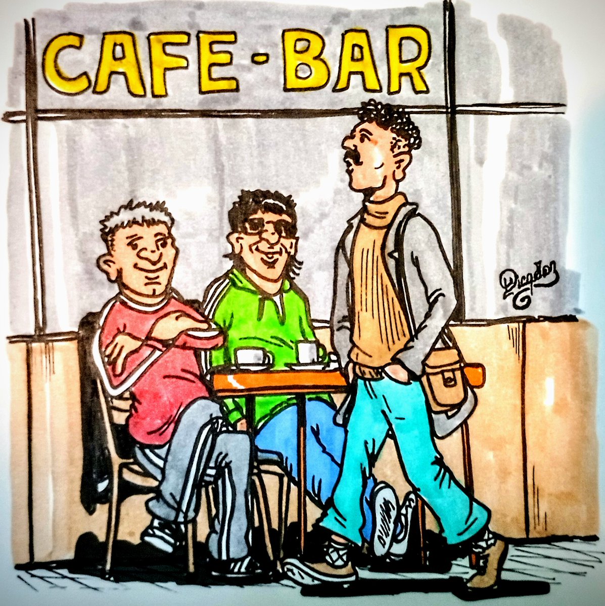 DiegolanDibujos's tweet photo. "Que Bárbaro Enano, otra vez se puso de moda el Bigote en los pibes, y nosotros si veíamos venir a uno con bigotes salíamos corriendo..."
#sonmomentos #layuta #labrigada #boton #botonardi #elbarrio #elfeca #lospibes #losamigos #Diegolan #Dibujos https://t.co/6Aw3d4nTnG