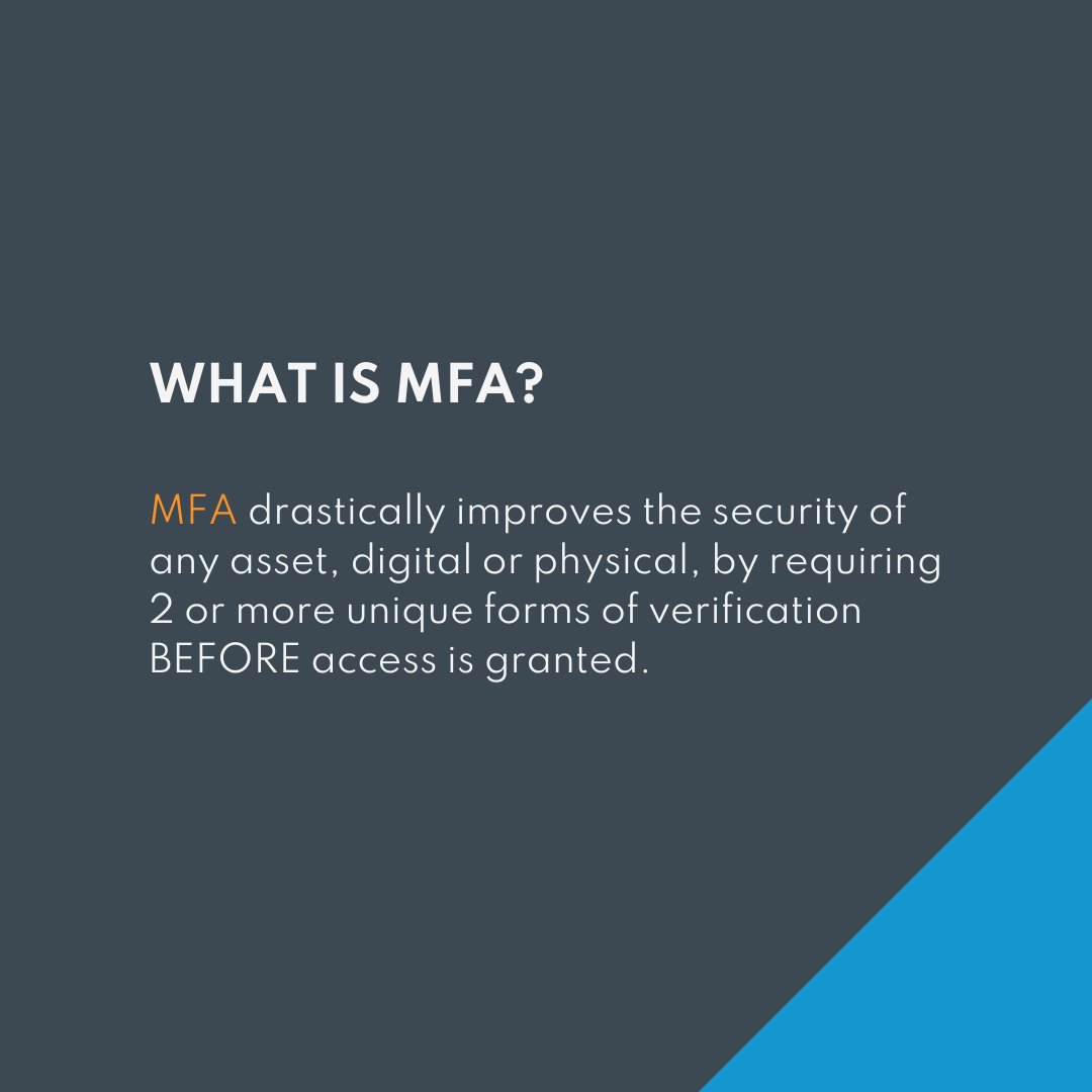 clearbridge's tweet photo. Multi-factor authentication requires two or more forms of verification before a user is allowed access.

That means you need more than just your password to log in, which improves your security greatly!

Learn more in our blog post here: https://t.co/F0Fvv8VJsn

#techexpert https://t.co/jLNHCnaq9e