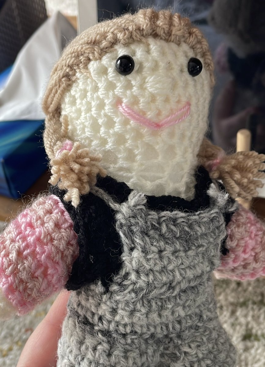 Another trip to haversham Manor and even more knitted creations, this time in miniature form. A spaniel dog for a little tour mascot, a Trevor for <a href="/mrgabrielpaul/">Gabriel Paul</a>, an Annie for  @bettysymo and a Cornley Stagehand (called farah in the programme) for <a href="/MaryMcGurk6/">Mary McGurk</a> <a href="/playgoeswrong/">The Play That Goes Wrong</a>