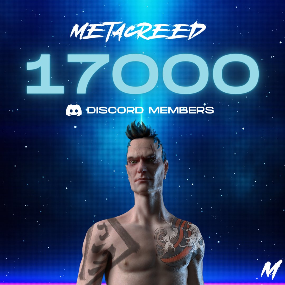 MetaCreed's tweet photo. 📢In less than a week, we’ve now grown to 17000 Discord members! 

Don't miss out — Join the creed https://t.co/itP4p0l1HG

#MetaCreed #Solana #Nfts #NFTGiveaways #WAGMI #SolanaNFTs #NFTshill https://t.co/SILSMMbJIE