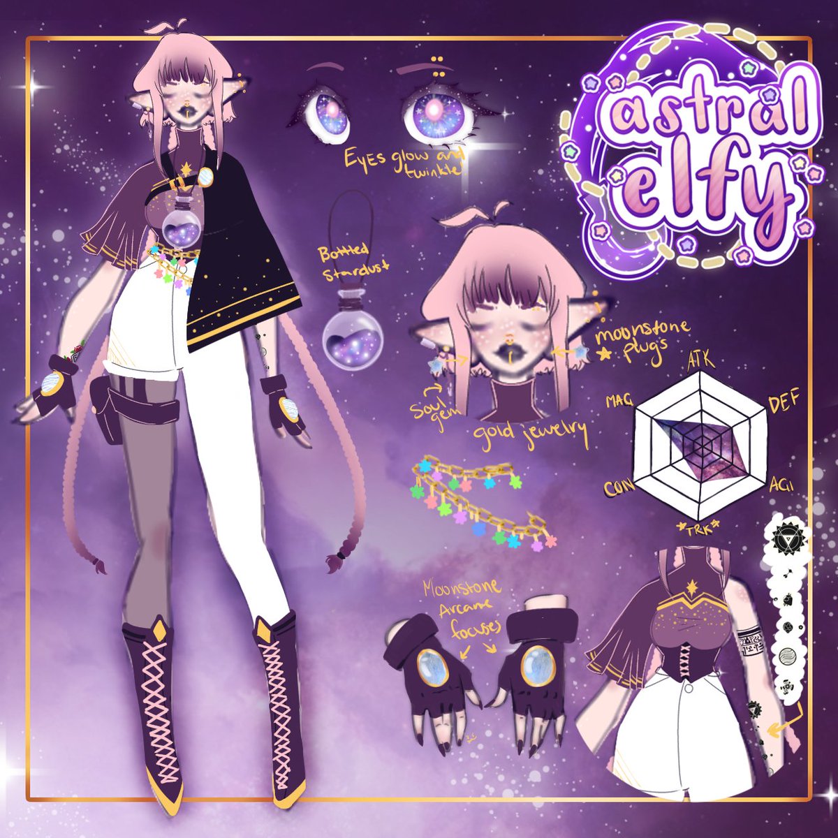 AstralElfy's tweet photo. I am Elfy, Traveler of the Astral Realms. By day, I play games and learn what I can from you funky little humans, by night I defend against the dark forces of the Abysmal realms. 
Art: #AstralArt
Live: #ElfyLive
https://t.co/6hfzvorvwr
#Vtuber #ENVtuber https://t.co/uCLpyBP1It