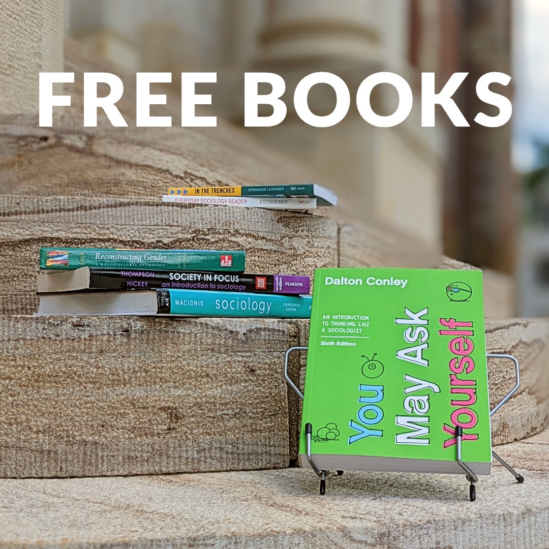 Free books at the Old Main by the sociology and criminology department office!