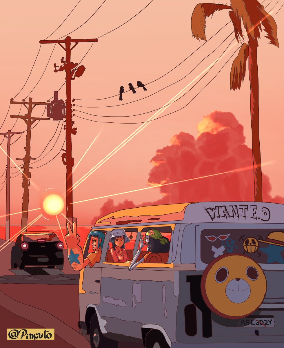 Nerdbunker's tweet image. Que sossego! Artista @MrPinguto imagina personagens de One Piece passando as férias no Brasil bit.ly/3arlvIa