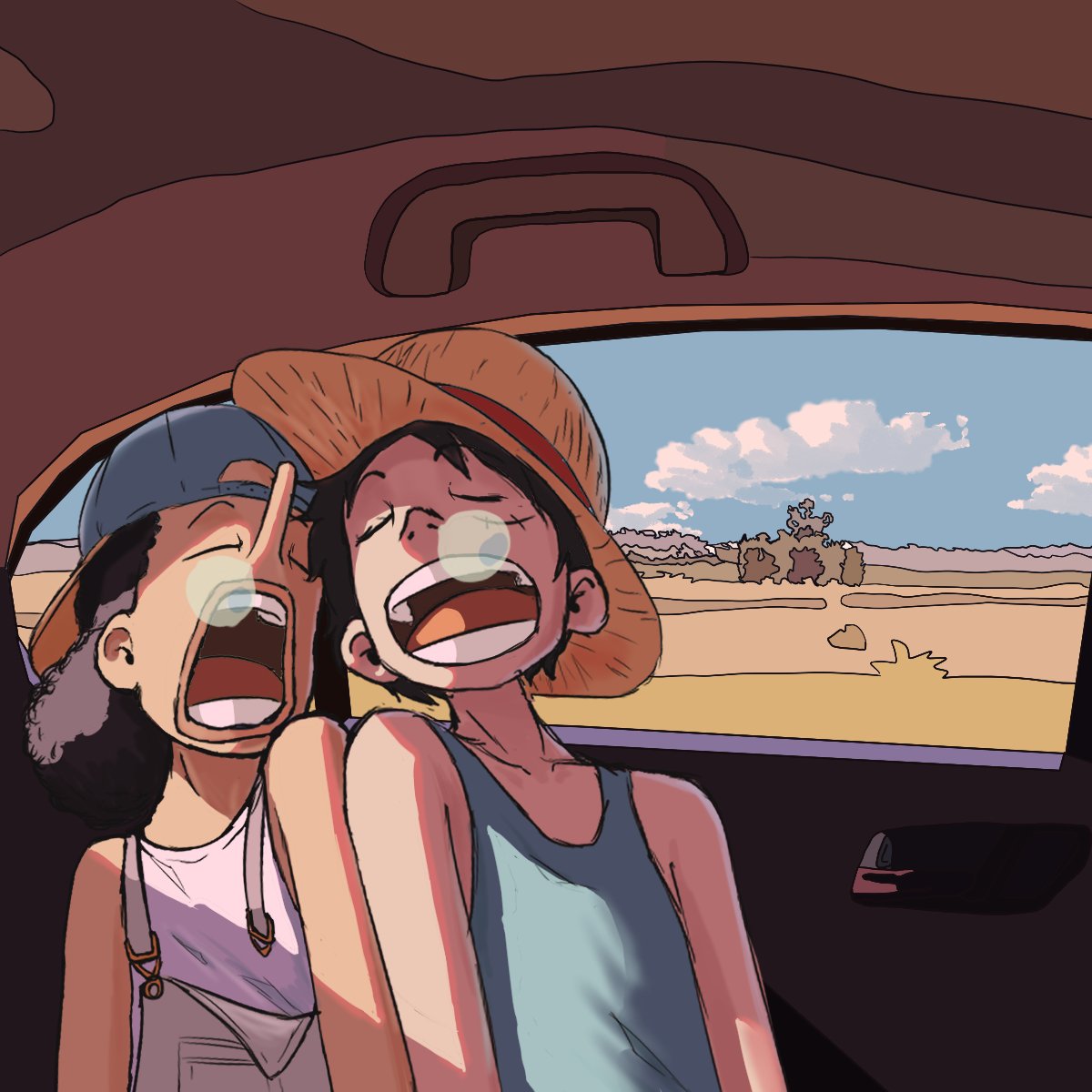 Nerdbunker's tweet image. Que sossego! Artista @MrPinguto imagina personagens de One Piece passando as férias no Brasil bit.ly/3arlvIa