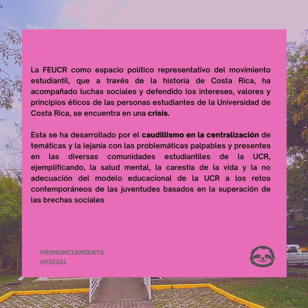 partidou_ucr's tweet photo. Sobre los recientes acontecimientos del Directorio de la FEUCR. https://t.co/Tq0WVHpMEj
