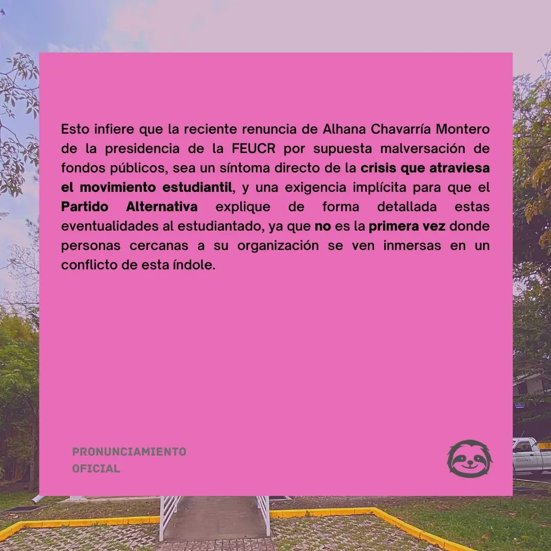 partidou_ucr's tweet photo. Sobre los recientes acontecimientos del Directorio de la FEUCR. https://t.co/Tq0WVHpMEj