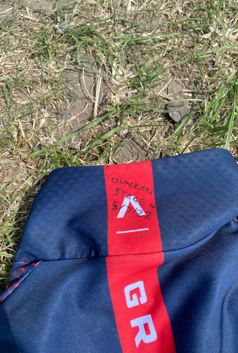 We survived the cobbles and so did the gilet 👌 Thanks to Duncan for passing it on to James and Margot! #wheresGsgilet #glayrelay