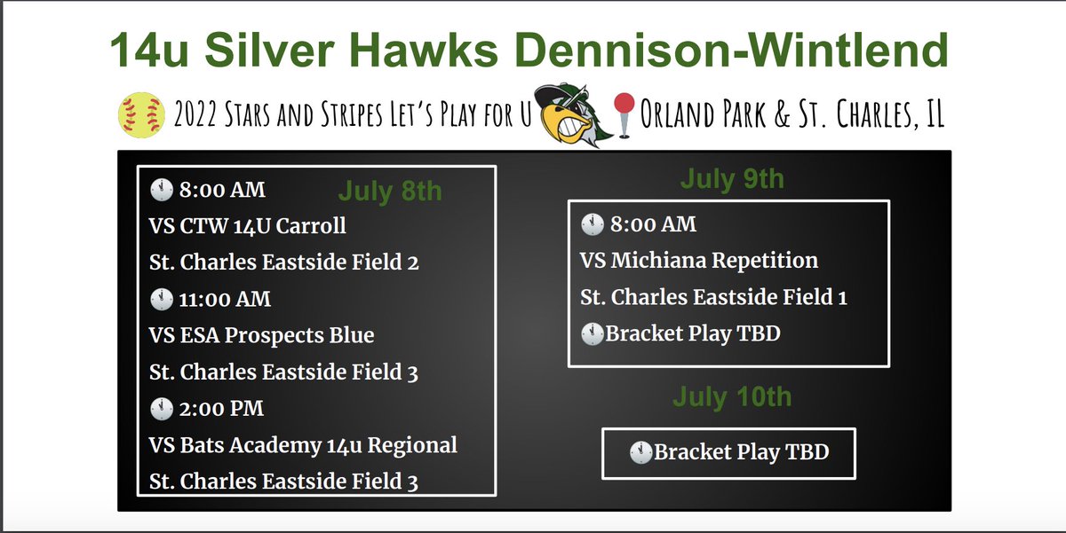 Looking forward to this weekend at the 2022 Stars and Stripes Let’s Play for U tournament ✨