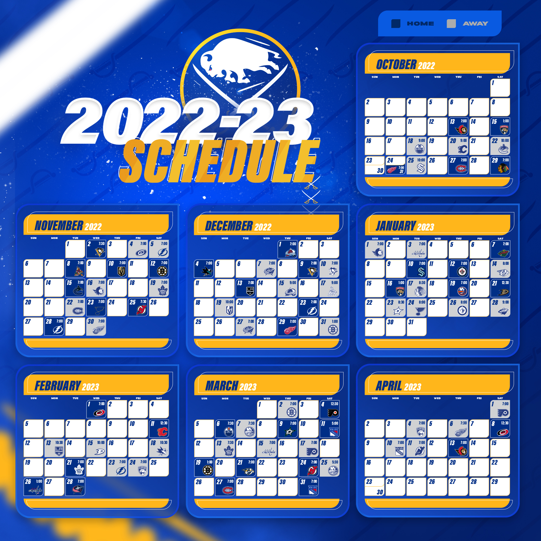 Sabres Schedule 202223 Printable Customize and Print