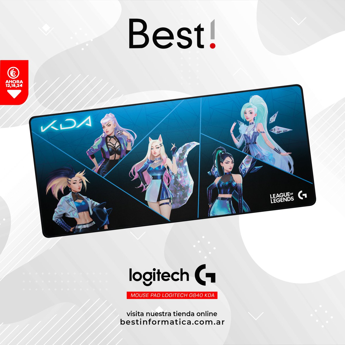 Dale un nuevo look a tu setup con este hermoso combo de <a href="/LogitechG/">Logitech G</a> edición K/DA, cuenta con un Mouse G502 Hero y un MousePad G840 XL. 

Realizanos tu consulta 📩

#SomosBestInformatica #expertosengaming #logitechg