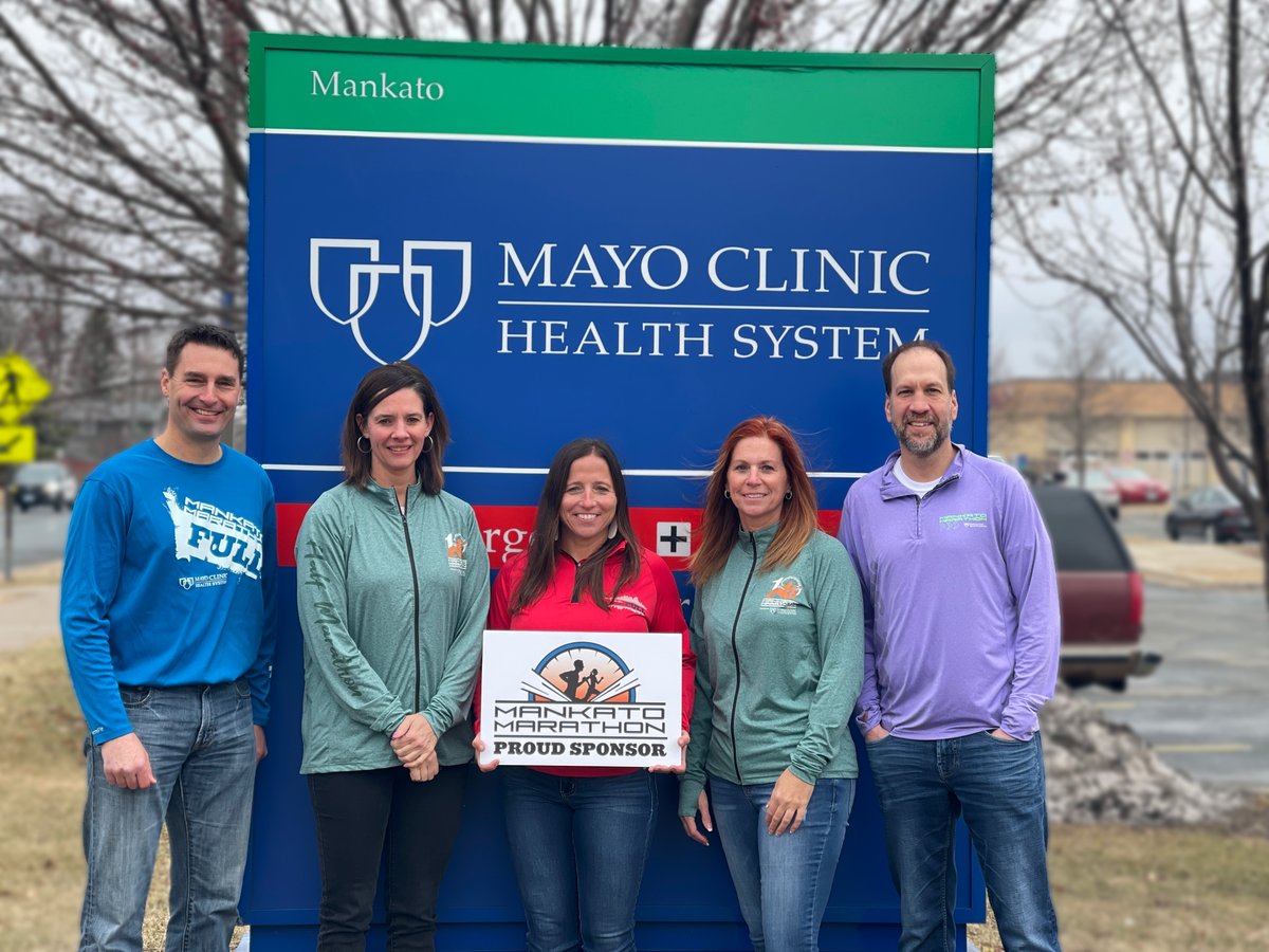 Mankato Marathon (@mankatomarathon) on Twitter photo ๐ข Shout out to our presenting sponsor, <a href="/MayoClinic/">Mayo Clinic</a>โผ๏ธ
Thank you for your support of the #MankatoMarathon! ๐ข Shout out to our presenting sponsor, <a href="/MayoClinic/">Mayo Clinic</a>โผ๏ธ
Thank you for your support of the #MankatoMarathon!