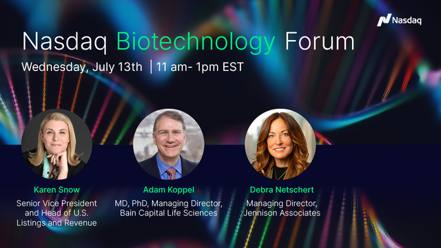 Dangius1's tweet photo. Join us for our bi-annual @NasdaqExchange  Biotechnology Forum on Wednesday, July 13th. 

Register here: https://t.co/XNrbKsAPtX https://t.co/wNRr8qP82f