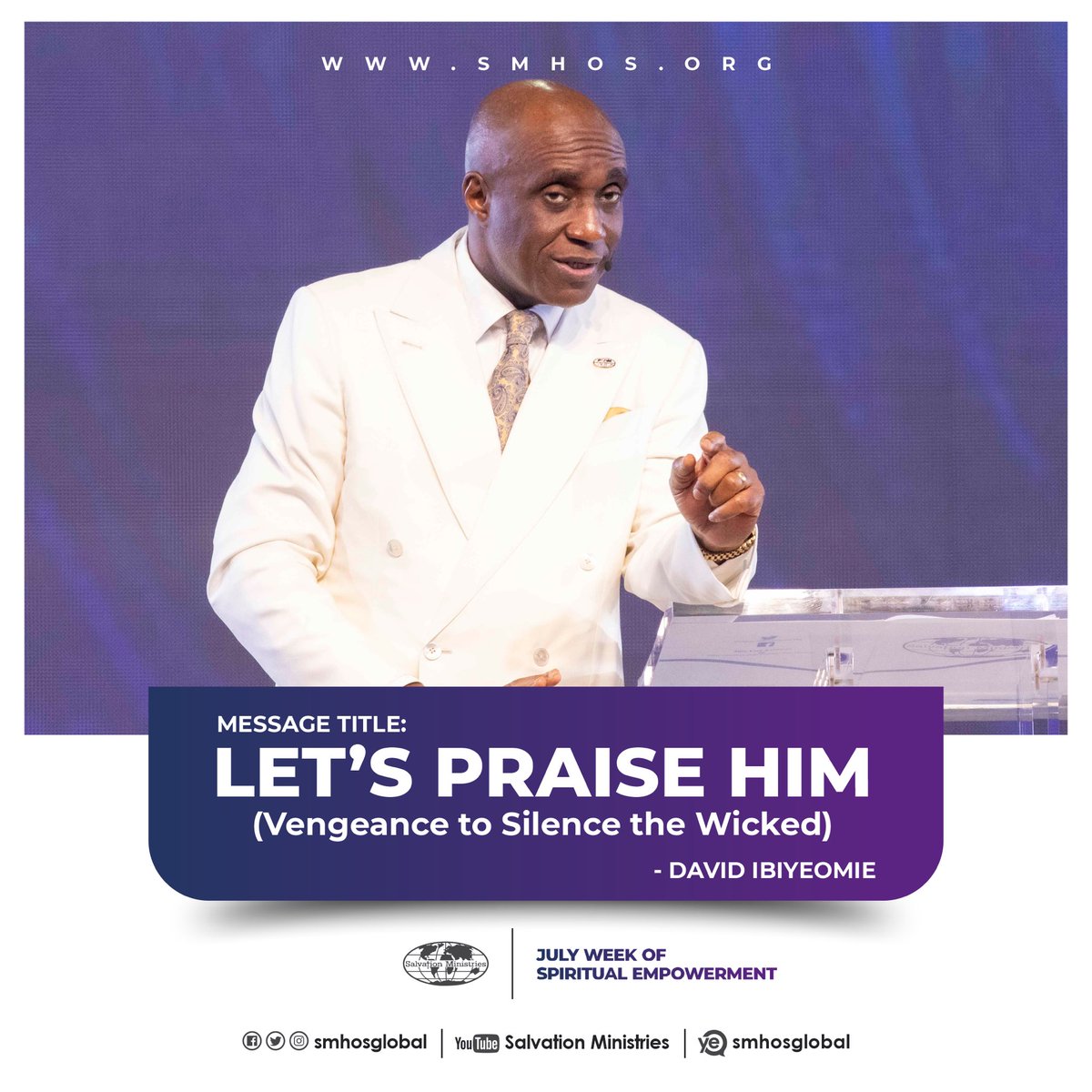 smhosglobal's tweet photo. Being the third day, the tempo of today’s service was set at a fiery level, with God executing vengeance on our behalf. Thank you for being a part of the service. Here are some highlights from today.
#SalvationMinistries #DavidIbiyeomie #JulyWose https://t.co/ge1OO7lRq3