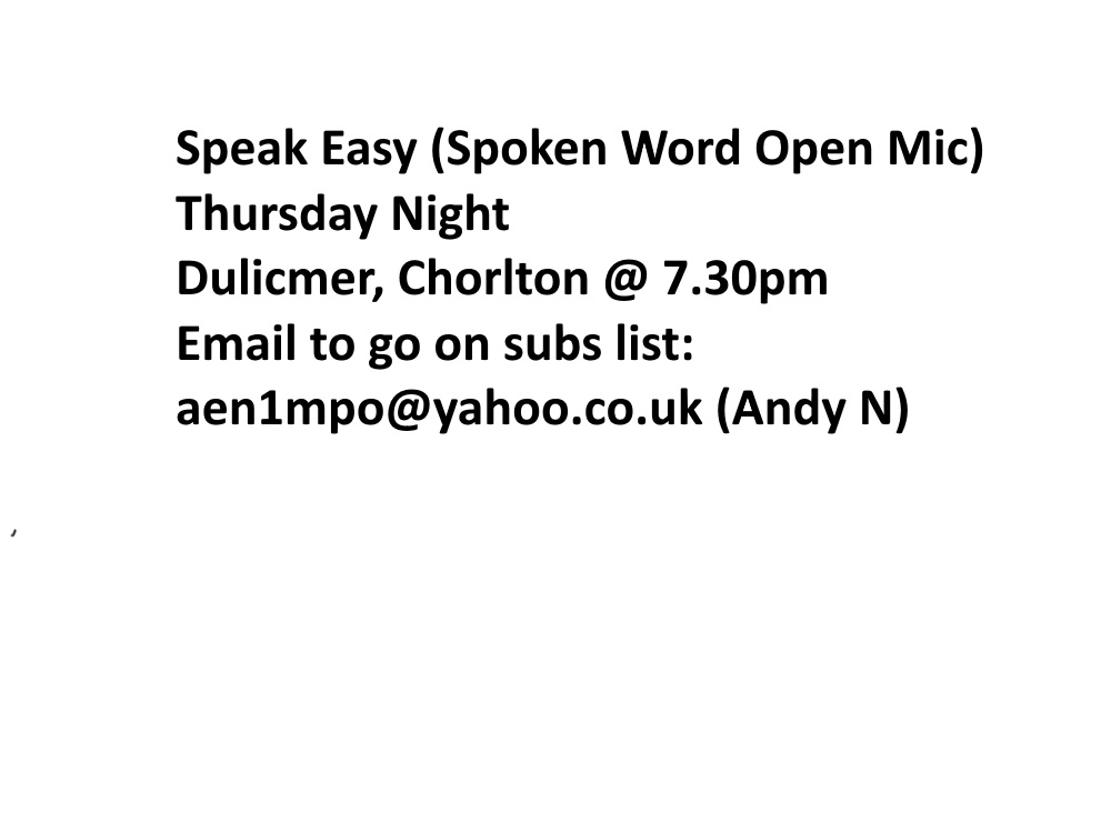 aen1mpo's tweet photo. Tomorrow night (:

All welcome to watch (It's free).

#Manchester #Manchesterpoetry #Poetryopenmic #Spokenwordopenmic #Openmicpoetry #Poetrynight #Manchesterspokenword #Manchesteropenmic #Chorltonpoetry #ChorltonSpokenword #SpeakEasy https://t.co/V3MwQ96pAR