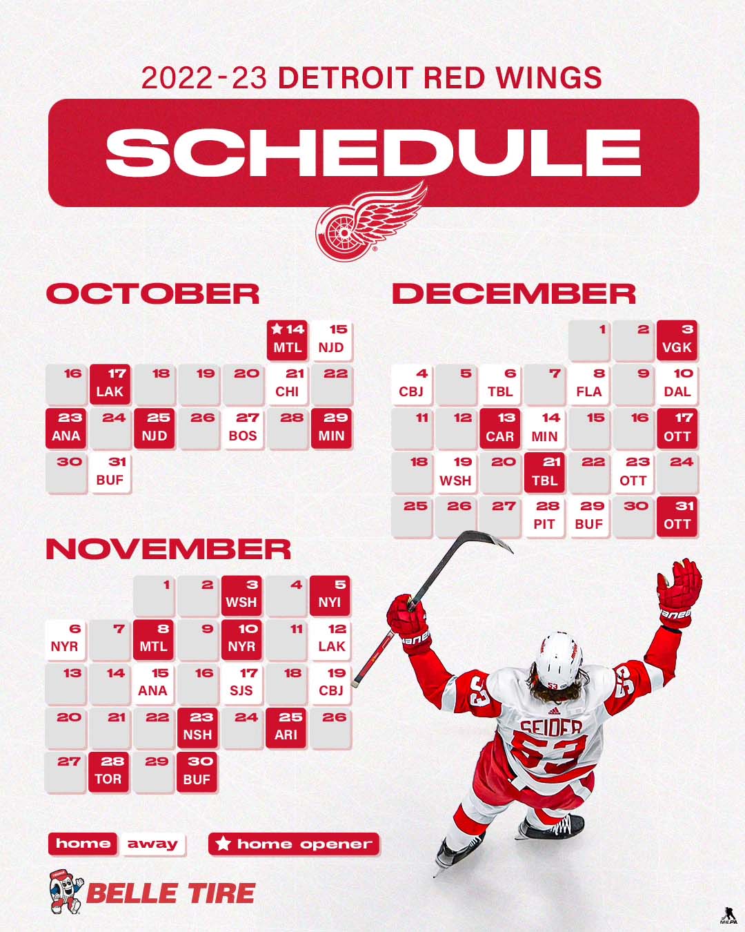 Red Wings Release 2022-23 Regular Season Schedule