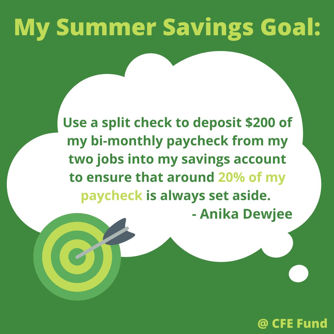 anikadewjee_OSC's tweet photo. What is your summer savings goal?? @CFEfund https://t.co/8xQbGC1nGX